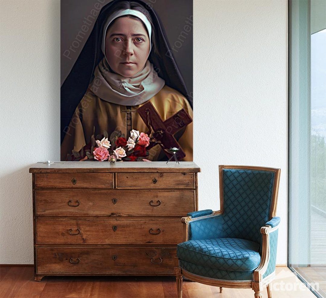 St Therese of Lisieux Printable Wall Art Catholic Saint Portrait the ...