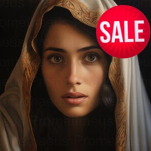 Blessed Virgin Mary Portrait Artwork Digital Download Mother Mary Digital Print Our Lady Blessed Mother Printable Wall Decor Catholic Art