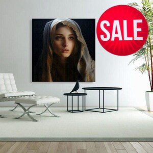 Blessed Virgin Mary Portrait Artwork Digital Download Mother Mary Digital Print Our Lady Blessed Mother Printable Wall Decor Catholic Art