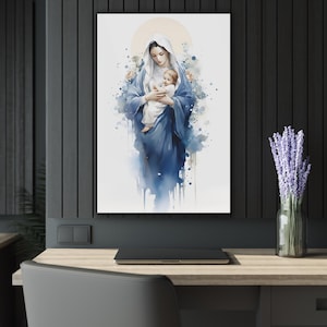 聖母マリアの壁アート エコフレンドリーなキャンバス 超写実的な聖母