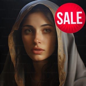 Blessed Virgin Mary Portrait Artwork Digital Download Mother Mary Digital Print Our Lady Blessed Mother Printable Wall Decor Catholic Art