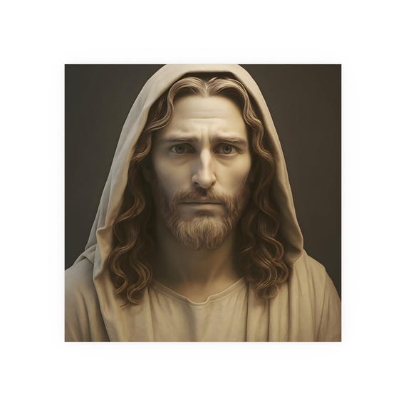 3D Jesus Christ Wall Art Sculpted Style Poster Print Christian Home Decor Catholic Artwork Satin 210 gsm 230 Archival Matte Photo Paper