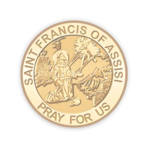 Religious Sticker Catholic St Francis of Assisi Sticker Christian Catholic Saint Laptop Decal San Francisco de Asis San Francesco d'Assisi
