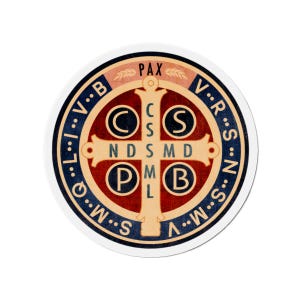 Magnet religieux Médaille catholique Saint-Benoît, protection contre le mal, aimant découpé Symbole chrétien Saint-Benoît Saint-Benoît Saint-Benoît