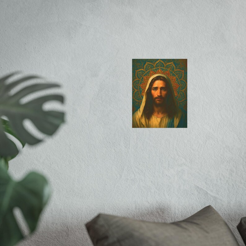 Mandala Jesus Poster Christ Wall Art Sacred Artwork Christian Home Decor Catholic Print Satin 210 gsm 230 Archival Matte Photo Paper image 8