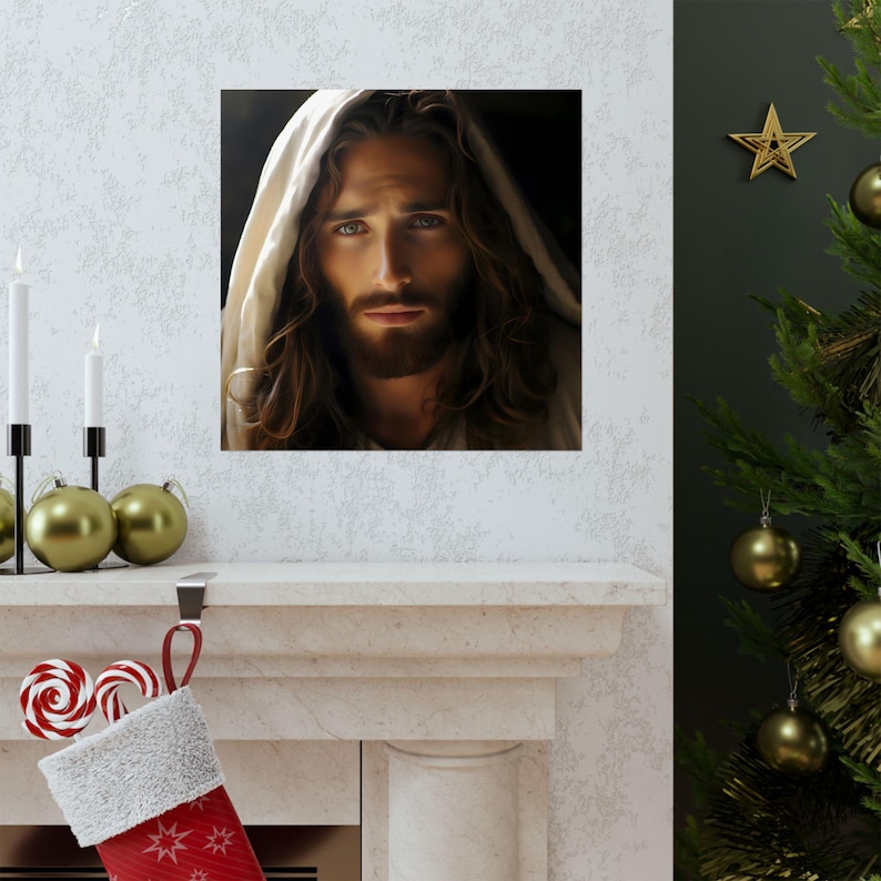 Stunning Jesus Poster Christ Wall Art Print Giclée Matte Photo Catholic Artwork Christian Portrait Home Decor Religious Housewarming image 11
