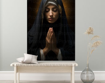 Our Lady of Sorrows Blessed Virgin Mary Portrait Digitally Download Mature Mother Mary Digital Print La Dolorosa Catholic Printable Wall Art