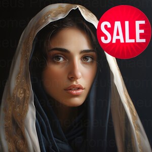 Blessed Virgin Mary Portrait Artwork Digital Download Mother Mary Digital Print Our Lady Blessed Mother Printable Wall Decor Catholic Art