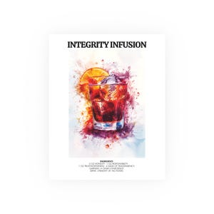 Integrity Infusion Positivity Poster Spiritual Recipe Inspirational Wall Art Kitchen Home Decor Trendy Minimalist Elegant Motivation Poster