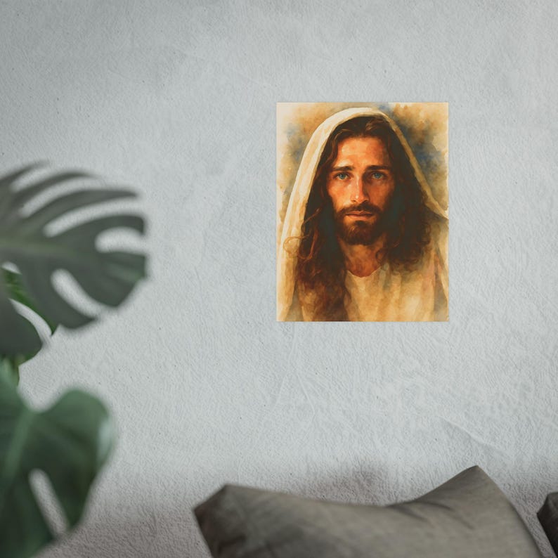 Watercolor Style Jesus Poster Christ Wall Art Catholic Artwork Christian Home Decor Satin 210 gsm 230 Archival Matte Photo Paper image 7