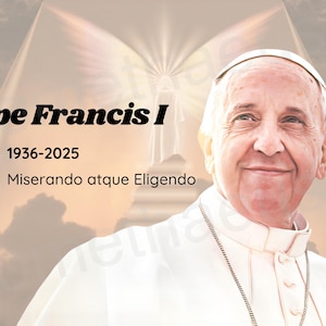 Pope Francis Printable Wall Art Pope Francis I Memorial Catholic Art Portrait Digital Artwork Bishop Archbishop of Rome Digitally Download