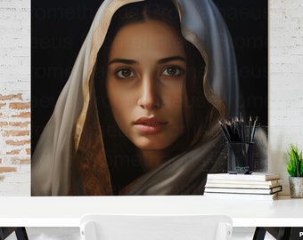 Blessed Virgin Mary Portrait Artwork Digital Download Mother Mary Digital Print Our Lady Blessed Mother Printable Wall Decor Catholic Art