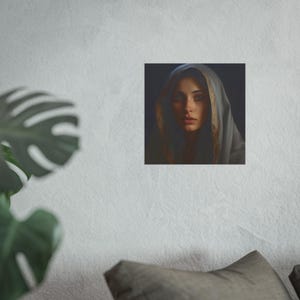 Poster Print Blessed Virgin Mary Catholic Wall Art Painting Christian Home Decor Holy Mother Satin 210 gsm 230 Archival Matte Photo Paper image 3