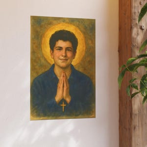 Poster St Carlo Acutis Aquarell Stil Religiöse Wandkunst Katholische Heilige Christian Wohnkultur Satin 210 g / m² 230 Archival Matte Fotopapier Bild 8