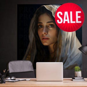 Blessed Virgin Mary Portrait Artwork Digital Download Mother Mary Digital Print Our Lady Blessed Mother Printable Wall Decor Catholic Art