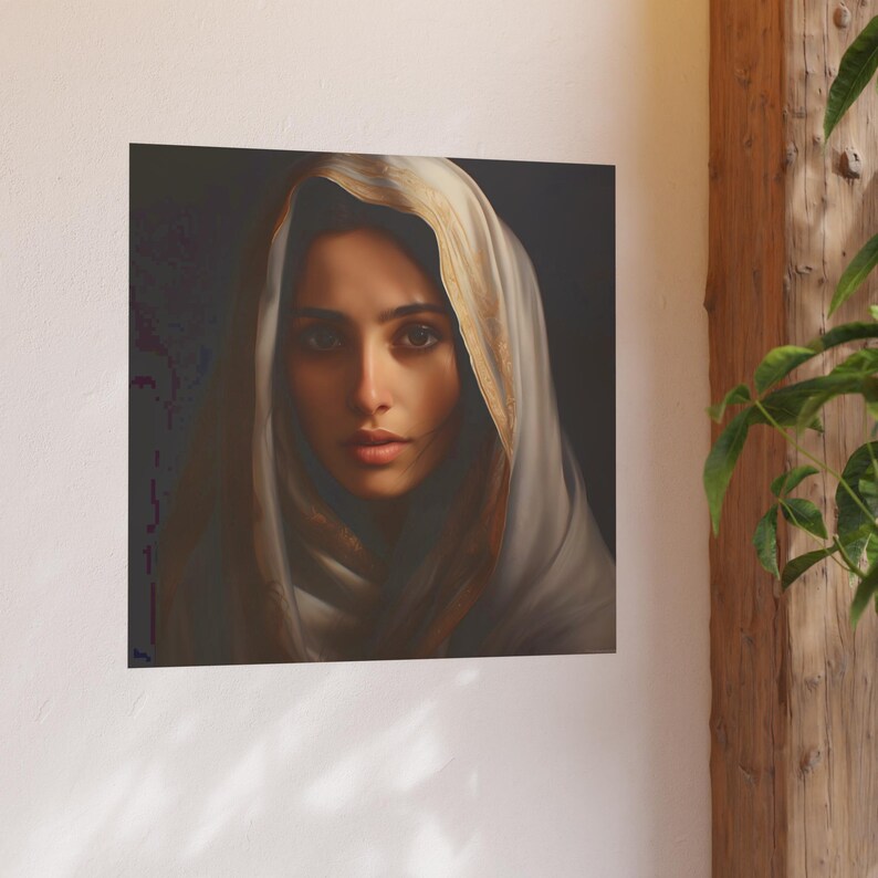 Poster Print Blessed Virgin Mary Catholic Wall Art Painting Christian Home Decor Holy Mother Satin 210 gsm 230 Archival Matte Photo Paper image 9