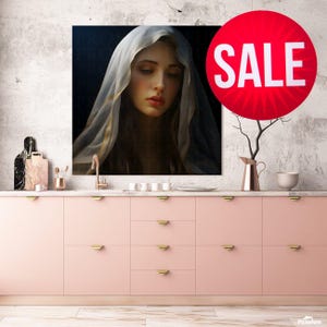 Blessed Virgin Mary Portrait Artwork Digital Download Mother Mary Digital Print Our Lady Blessed Mother Printable Wall Decor Catholic Art