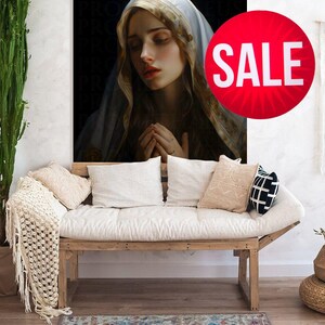 Blessed Virgin Mary Portrait Artwork Digital Download Mother Mary Digital Print Our Lady Blessed Mother Printable Wall Decor Catholic Art
