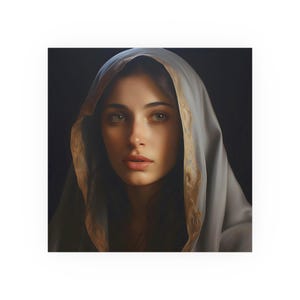 Poster Print Blessed Virgin Mary Catholic Wall Art Painting Christian Home Decor Holy Mother Satin 210 gsm 230 Archival Matte Photo Paper image 1