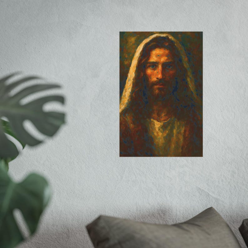 Impressionist Jesus Poster Christ Wall Art Christian Home Decor Housewarming Catholic Artwork Satin 210 gsm 230 Archival Matte Photo Paper image 6