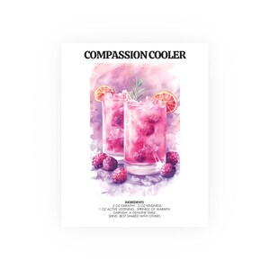 Compassion Cooler Positivity Poster Spiritual Recipe Inspirational Wall Art Kitchen Home Decor Trendy Minimalist Elegant Motivation Poster