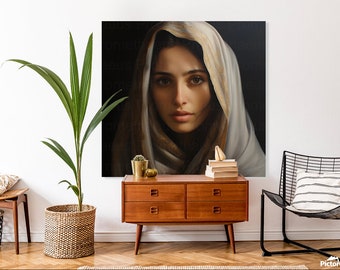 Blessed Virgin Mary Portrait Artwork Digital Download Mother Mary Digital Print Our Lady Blessed Mother Printable Wall Decor Catholic Art