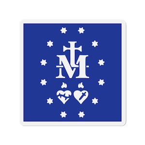 Religious Magnet Virgin Mary Miraculous Medal Protection from Evil Die-Cut Magnet Medalla Virgen Milagrosa La Vergine Miracolosa Miraculeuse