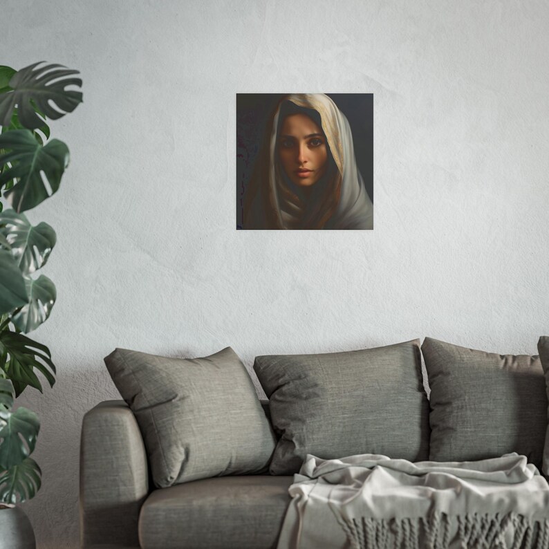Poster Print Blessed Virgin Mary Catholic Wall Art Painting Christian Home Decor Holy Mother Satin 210 gsm 230 Archival Matte Photo Paper image 4