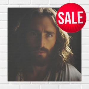 Stunning Jesus Christ Wall Art Eco-Friendly Canvas Artwork Hyperrealistic Jesus Portrait Christ Wall Decor Catholic Mothers Day Gift for Mom