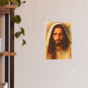 Watercolor Style Jesus Poster Christ Wall Art Catholic Artwork Christian Home Decor Satin 210 gsm 230 Archival Matte Photo Paper image 10