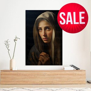 Blessed Virgin Mary Portrait Artwork Digital Download Mother Mary Digital Print Our Lady Blessed Mother Printable Wall Decor Catholic Art
