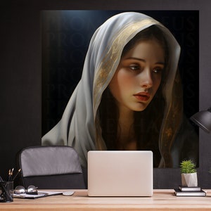 Blessed Virgin Mary Portrait Artwork Digital Download Mother Mary Digital Print Our Lady Blessed Mother Printable Wall Decor Catholic Art