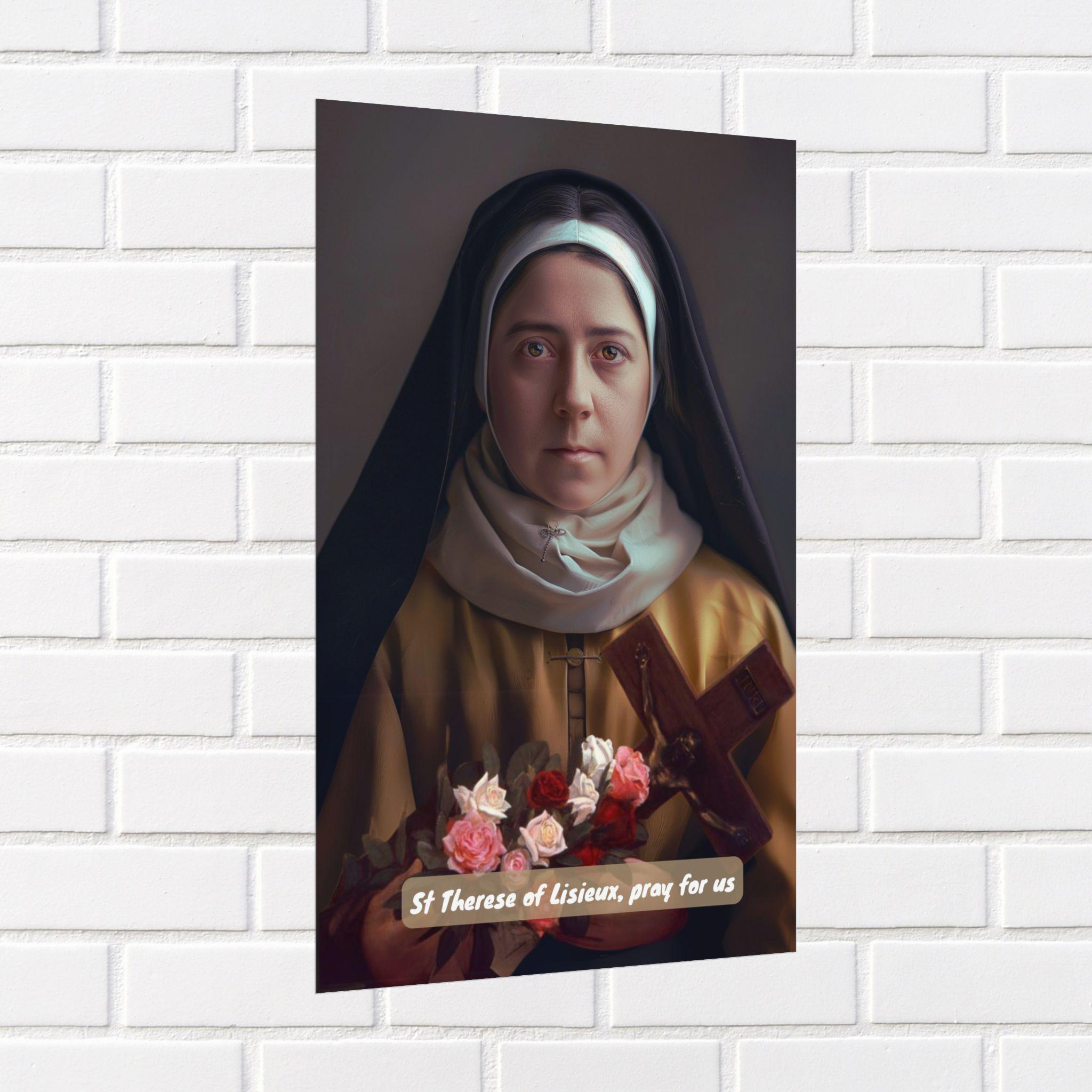 Personalized Poster St Therese of Lisieux Wall Art the Little Flower ...