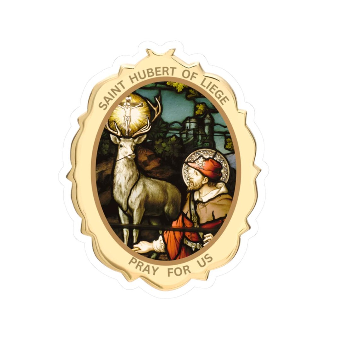 Religious Sticker Catholic St Hubert Medal Evil Protection for Forest ...
