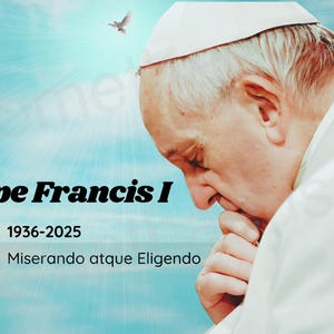 Pope Francis Printable Wall Art Pope Francis I Memorial Catholic Art Portrait Digital Artwork Bishop Archbishop of Rome Digitally Download