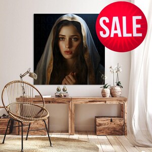 Blessed Virgin Mary Portrait Artwork Digital Download Mother Mary Digital Print Our Lady Blessed Mother Printable Wall Decor Catholic Art