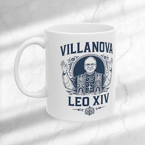 Coffee Mug Religious Villanova Pope New Pope Leo XIV Catholic Artwork Gift for Catholic Coffee Cup Ceramic Religious Tea Cup Hot Cocoa Mug