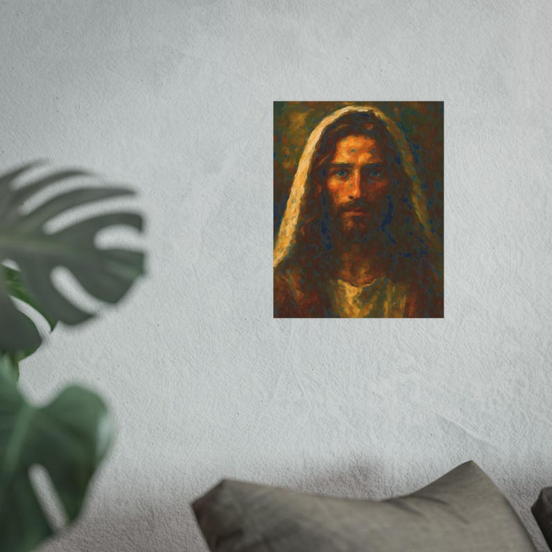 Impressionist Jesus Poster Christ Wall Art Christian Home Decor Housewarming Catholic Artwork Satin 210 gsm 230 Archival Matte Photo Paper image 7