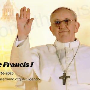 Pope Francis Printable Wall Art Pope Francis I Memorial Catholic Art Portrait Digital Artwork Bishop Archbishop of Rome Digitally Download