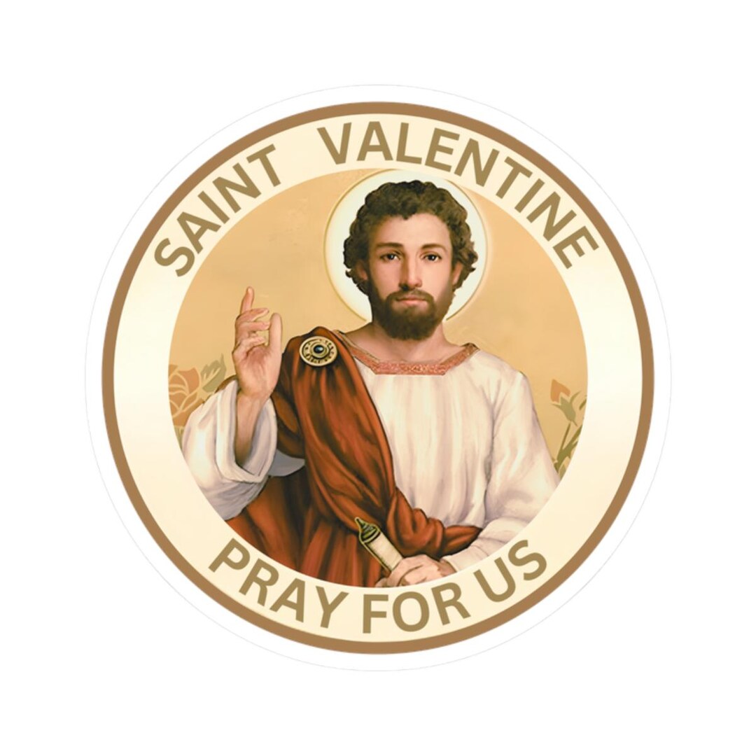 Religious Sticker Catholic Saint St Valentine medal Love Patron of ...