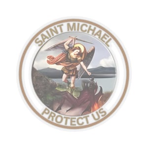 Religious Sticker Catholic St Michael Archangel Sticker Curse Protection from Evil Decal San Miguel Arcangel Michele Arcangelo Saint Michel
