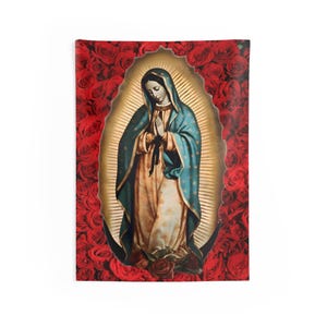 Virgin of Guadalupe Tapestry Wall Hanging - Virgin Mary Wall
