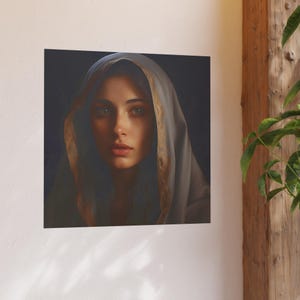 Poster Print Blessed Virgin Mary Catholic Wall Art Painting Christian Home Decor Holy Mother Satin 210 gsm 230 Archival Matte Photo Paper image 9