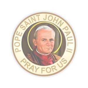 Adesivo religioso Papa cattolico San Giovanni Paolo II Medaglia Adesivo per la protezione per i viaggi Decalcomania per giovani Papa San Juan Pablo II Giovanni Paolo 2
