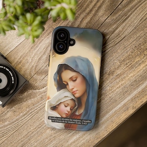 Funda de Celular de la Virgen Maria y Jesus Cubierta Telefono Movil en Espanol Estuche con Retrato del Niño Jesús für das iPhone Galaxy Pixel