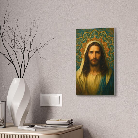 Mandala Jesus Christ Wall Art Canvas Stretched 0.75 Jesus Sacred
