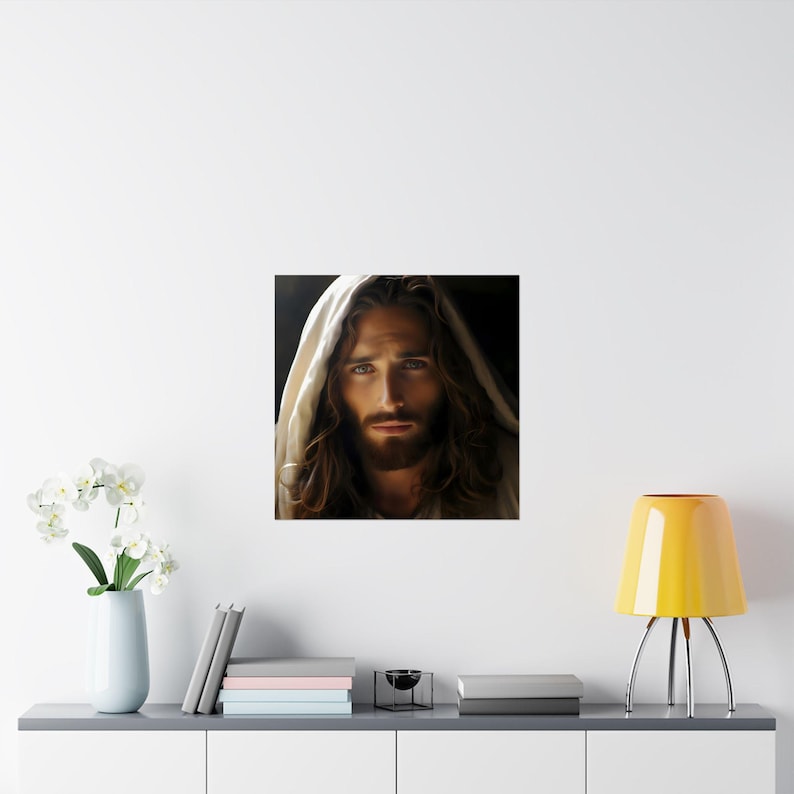 Stunning Jesus Poster Christ Wall Art Print Giclée Matte Photo Catholic Artwork Christian Portrait Home Decor Religious Housewarming image 3
