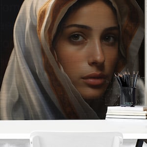 Blessed Virgin Mary Portrait Artwork Digital Download Mother Mary Digital Print Our Lady Blessed Mother Printable Wall Decor Catholic Art