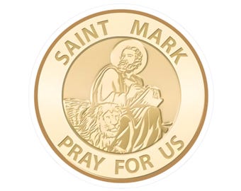 Religious Sticker Catholic St Mark Evangelist Medal Penitence and Health Patron of Lawyers Prisoners Scratch-Resistant Decal San Marcos