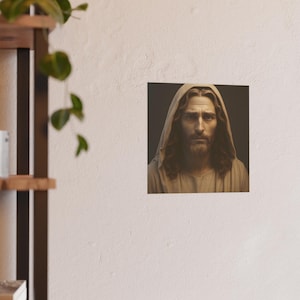Pôster 3D de Jesus Cristo em estilo escultural para decoração de casa cristã, arte católica, papel fotográfico fosco acetinado de 210 g/m² (230 g/m²). imagem 8